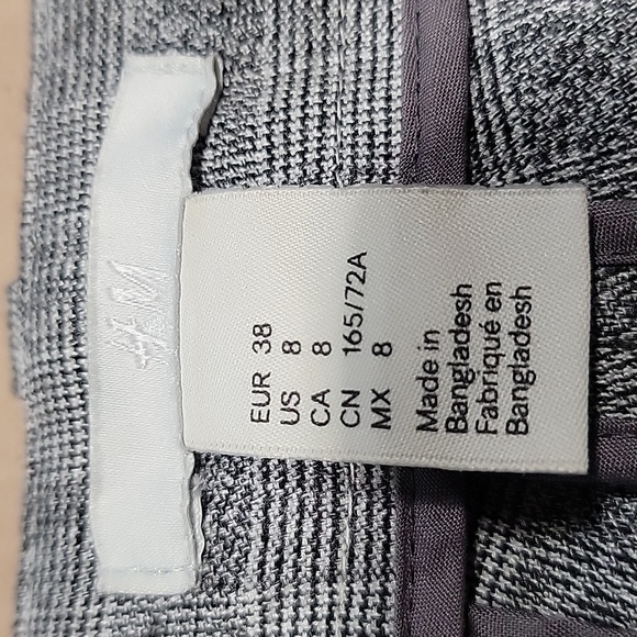 H&M Size 8 Black & White Plaid Dress Pants / Trousers, Exc. Used Condition - Picture 12 of 13